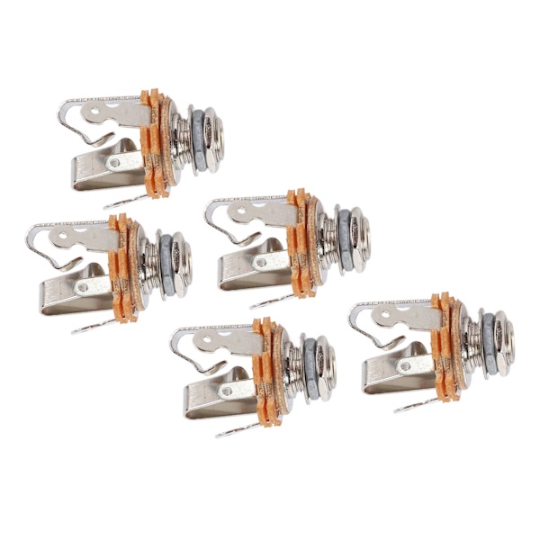5 st elgitarruttag 6,35 mm plugg gitarr bas stereo utgångsjack kompatibel med mikrofonhögtalare