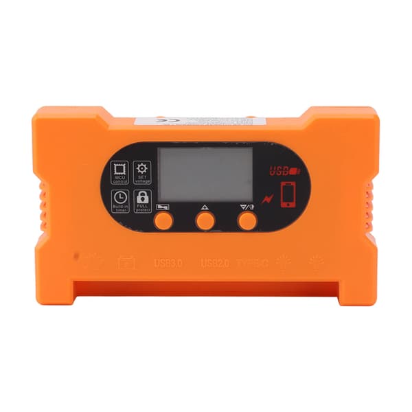 12V 24V Solarladdningsregulator Dubbel USB Typ C Snabbladdning LCD-skärm 10A Batteriregulator
