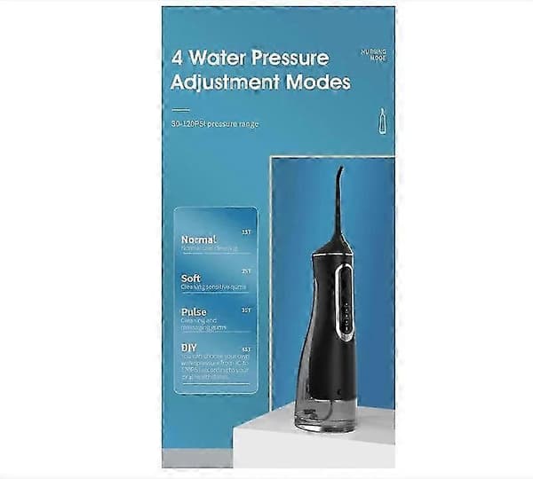 Hydropulse Pro – Bærbar vanntråd med 4 moduser for voksne Black