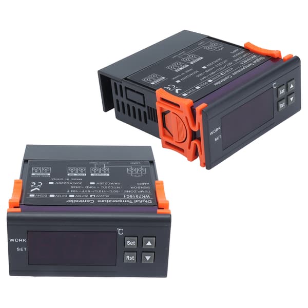 Digital Temperaturkontroller Termostat LCD-skjerm Probe AC220V 5A