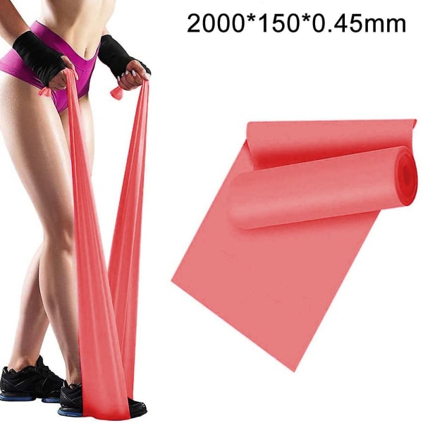 Motståndsbandset, uppgradera 2000 mm Stretching Träning Fitness Ingen Lukt Elastiska band Yoga Gym Body Träningsremmar Pink