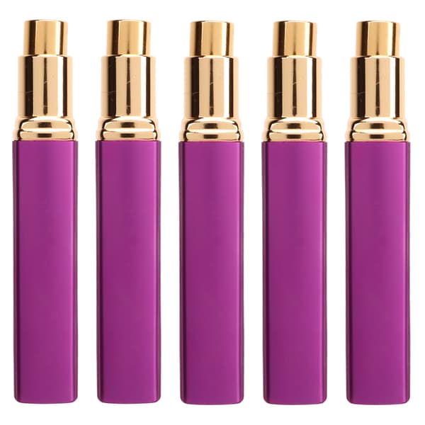 5-pack påfyllningsbar 12 ml aluminium parfymatomizer resesprayflaska lila
