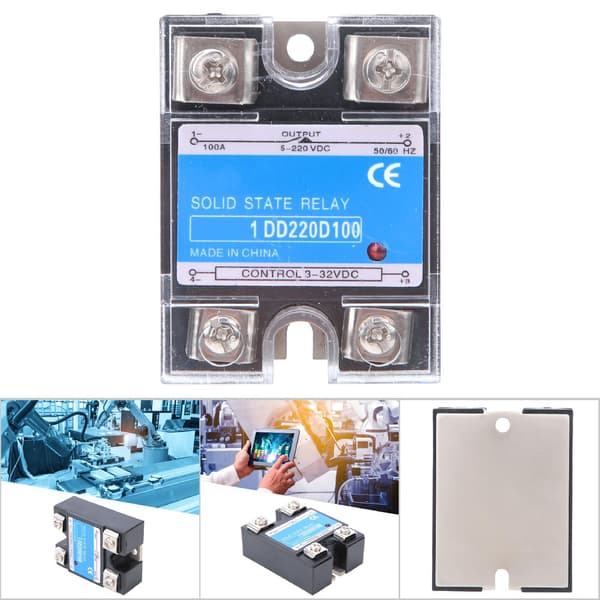 Solid State Relay DC SSR -tulo 3-32VDC Kuorma 5-220VDC 100A Ohjausrele