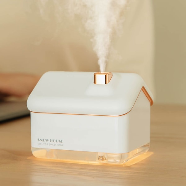 Mini USB luftfuktare Nano mist luftfuktare med nattljus lämplig för vardagsrum och sovrum plug-in vit