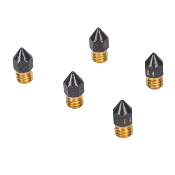 5 stk. PTFE-belagte 0,4 mm Anti Stringing Hærdede Udglattende 3D Printer Dyse Ekstruder Tips til Ender 3 Pro V2 CR10 S4 S5