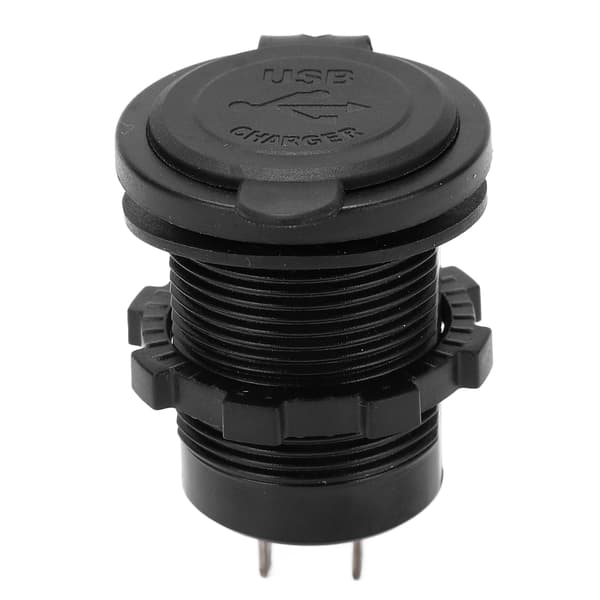 Dobbel USB Billader 2.4A Vanntett Matt Svart Bakgrunnsbelysning