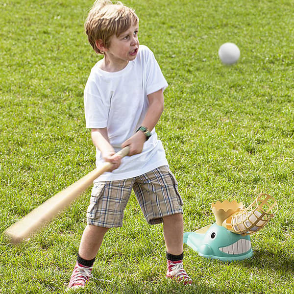 Baseball Pitching Machine til børn, automatisk pitching-sæt med bat og 3 blå bolde
