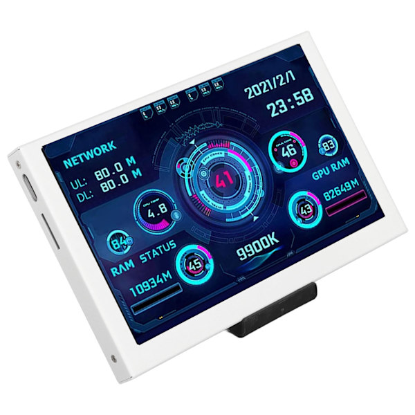 5 tommers datamaskin temperaturmonitor USB miniskjerm for AIDA64 PC CPU GPU RAM datamonitor hvit
