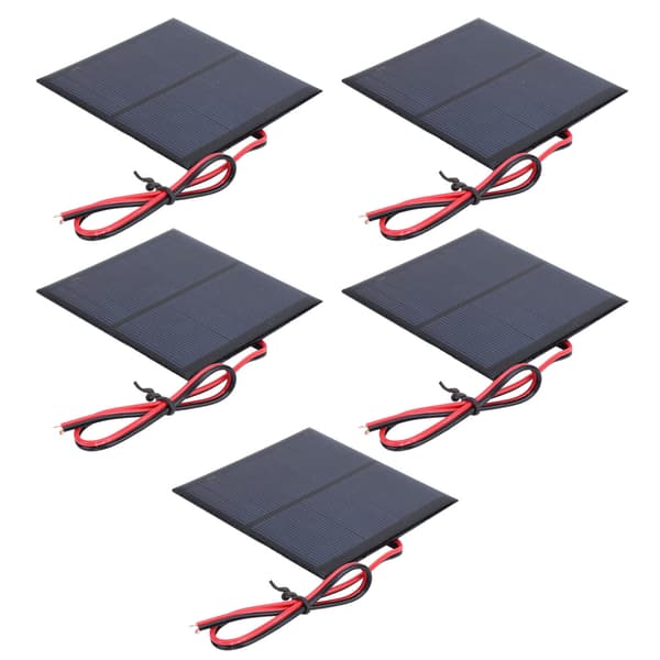 5 stk. mini solcellepanel epoksy strømkortmodul 30 cm rød og svart ledning DC5.5V 160mA