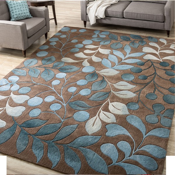 Nordic Abstract Floral Art -matto, liukumaton lattiamatto olohuoneeseen, makuuhuoneeseen, muodikas keittiön matto, lattiamatto (ruskea, 50*80),
