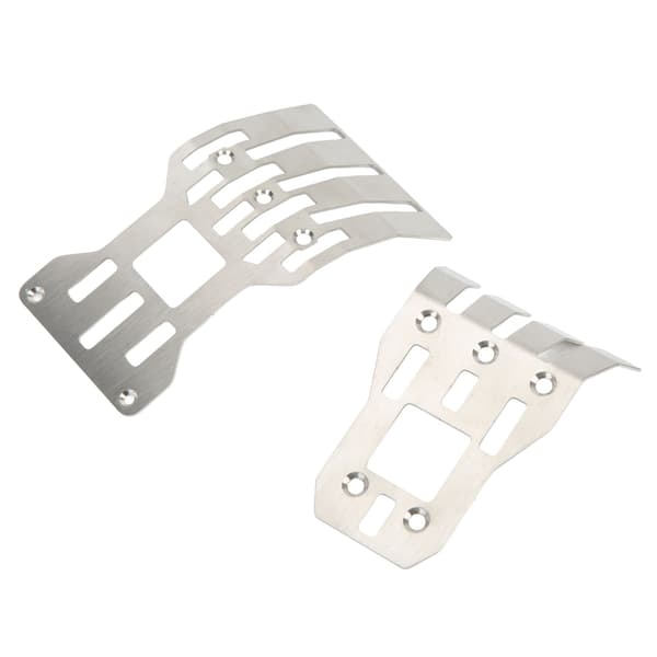 2 stk. RC Front Bag Chassis Skid Plates Rustfrit Stål Sølv Armor Beskyttelsesplade til ARRMA
