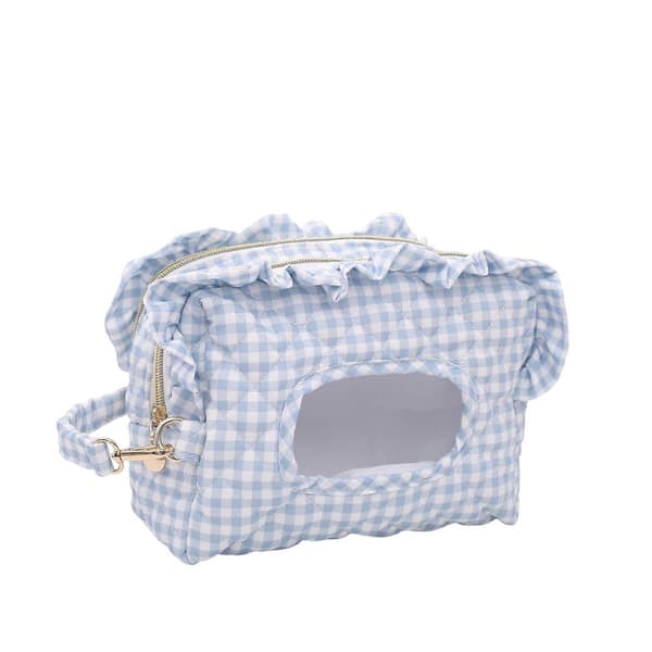 Tikattu vaippa- ja pyyhepussi, vaippakytkin, matkapyyheteline BLUE PLAID