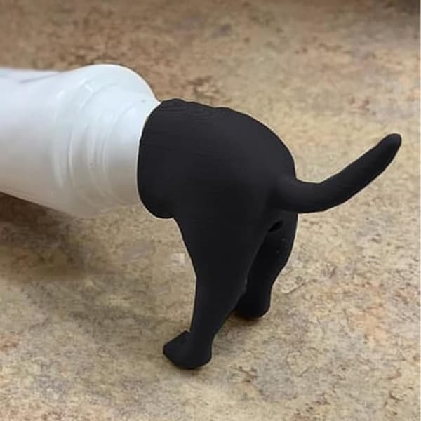 Sjov Pooping Hundenumse Tandpasta Squeezer Universal Skruelåg Sort