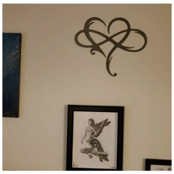 vægbeklædning metal hjerte væg kunst, altid og for evigt elsker hjerte form uendelig symbol gave til hjemmet bryllup valentine