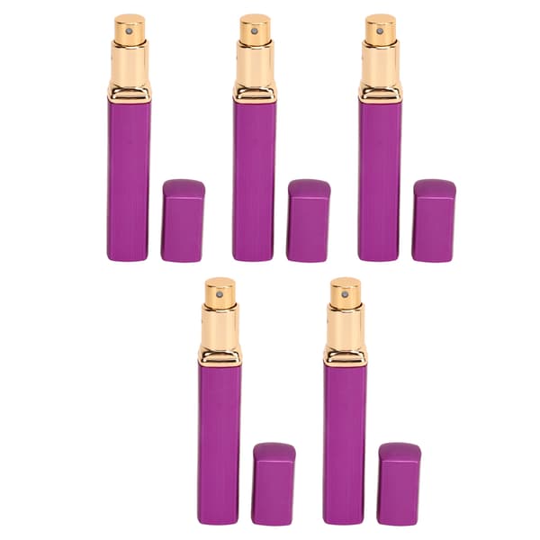 5-pack påfyllningsbar 12 ml aluminium parfymatomizer resesprayflaska lila