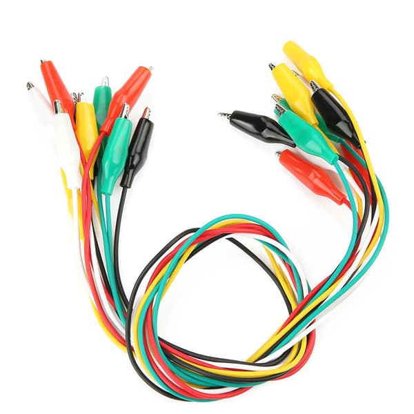 10st 50cm Dubbeländade Krokodilklämmor Kabel 35mm Nummer