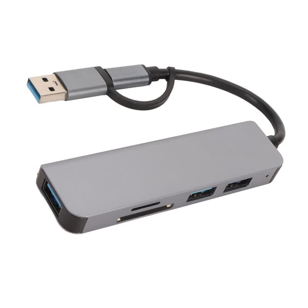 5 i 1 USB C Hub 3 USB-porter SD TF-kortleser 5 Gbps USB 3.0 Dockingstasjon