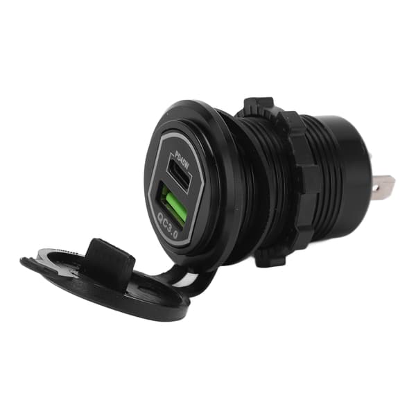 Vanntett USB Billader Dobbel Port Hurtiglading 12V 24V