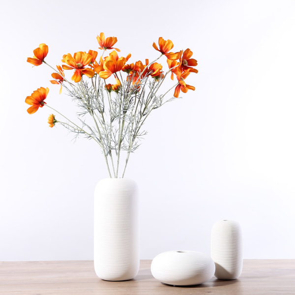 Moderne keramisk vase hvid geometrisk vase til stuedekoration (kort)