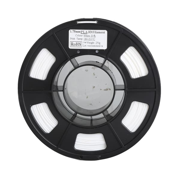 Hvit PLA 3D-printerfilament 1,75 mm 250 g Nettovekt 180 til 210 Celsius for 3D-utskrift Refill-erstatning