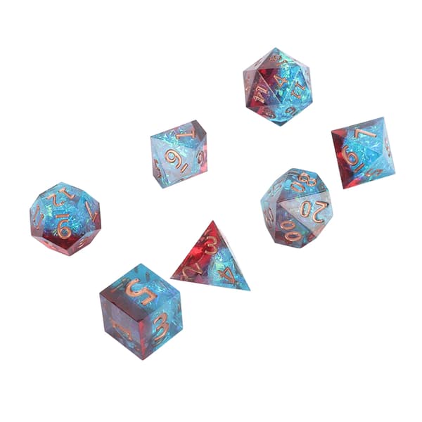 7 st Polyhedral Tärningsset Klar Resin Tärningar för Brädrollspel