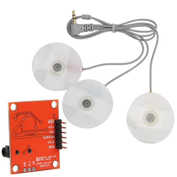 AD8232 Modul EKG Sensor Kit Pulsmåler Måling med Elektrodeledning DC3.3V