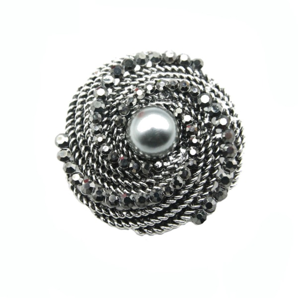 Retro Corsage Silver Dam Brosch Circle Brosch Pin