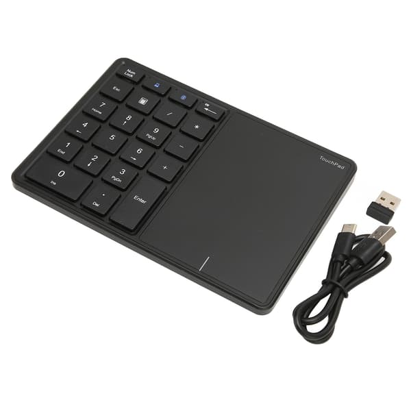 Trådløst numerisk tastatur 22 taster Ergonomisk 2.4G dobbelmodus berøringsplate