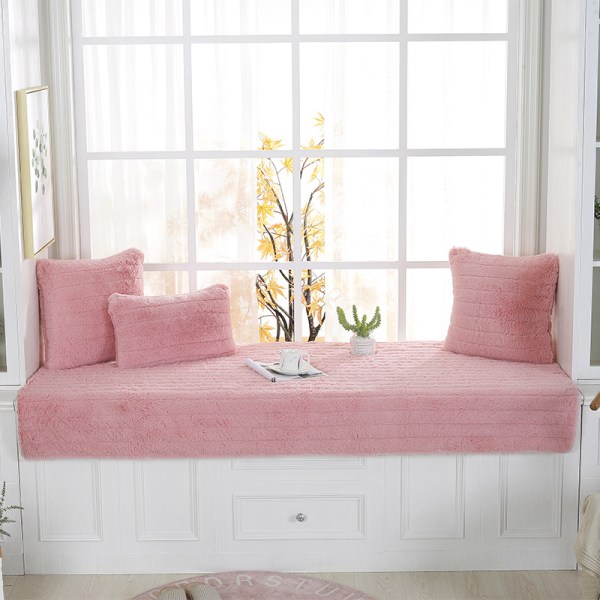 Ikkunalaudan parvekkeen tyyny, universal cover kaikkiin vuodenaikoihin, pehmotyyny huoneen sisustukseen (vaaleanpunainen, 70*150)