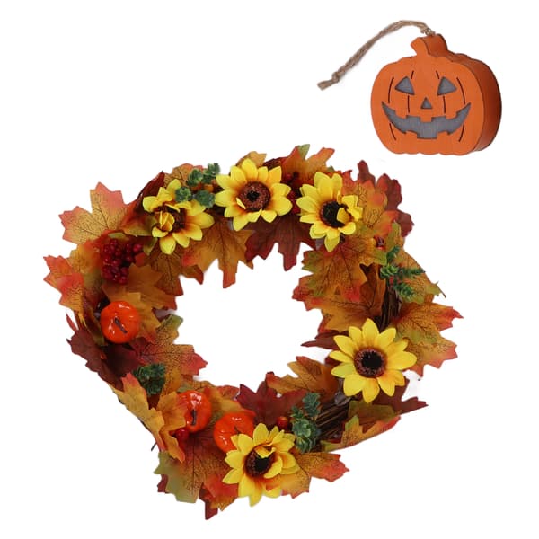 Græskar Lys Krans Efterårsblomst Ranker Guirlande Halloween Dekorative Tilbehør