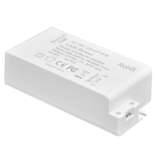 DC12V 24W 2A LED-driver konstant spenning multifunksjonell DIY LED-lystransformator AC 100‑240V