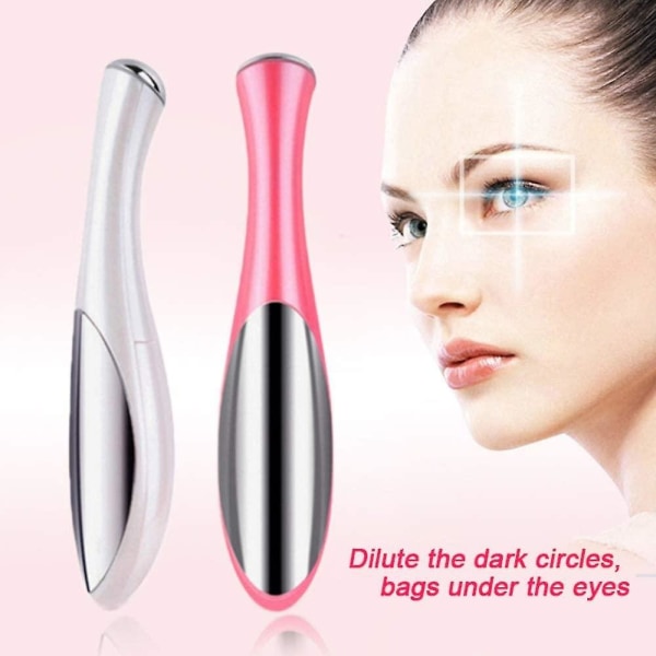 Mini Eye Massage Device Pen Elektrisk Eye Massager Vibration Tyndt ansigt Magic Stick Anti Bag Pouch Rynke Ansigtsskønhedsmaskine Pink