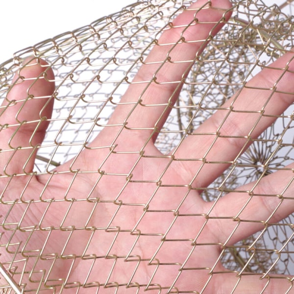 Tavallinen galvanoitu malli, 38 cm taitettava Tieyu Lou verkkotasku kannettava kalastushäkki ulkokalastustarvikkeet