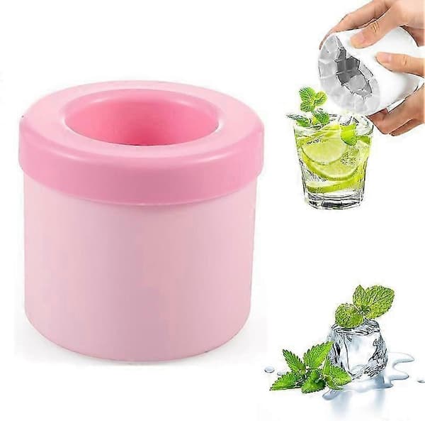 Sylindrisk silikonisbitform, mini 3D isbitmaskin Pink