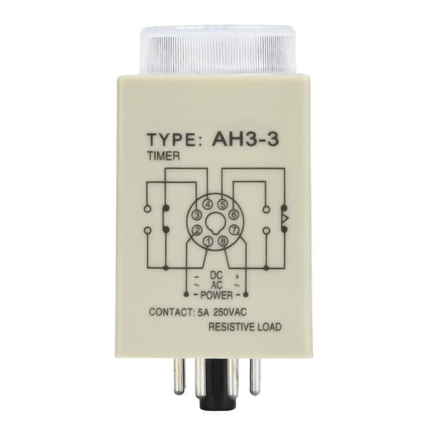 AH3 3 Timerrelä Elektronisk Justerbar Släppfördröjningstid 8 Pin 3S DC24V