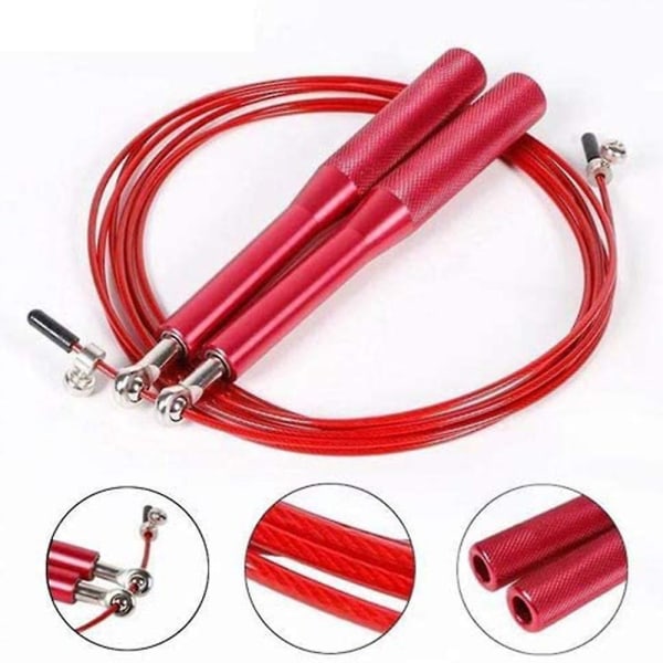 Jump Rope, Speed ​​​​Jump Rope for Exercise Fitness, Justerbar træning for voksne, Jump Rope til mænd, kvinder, børn, piger Red