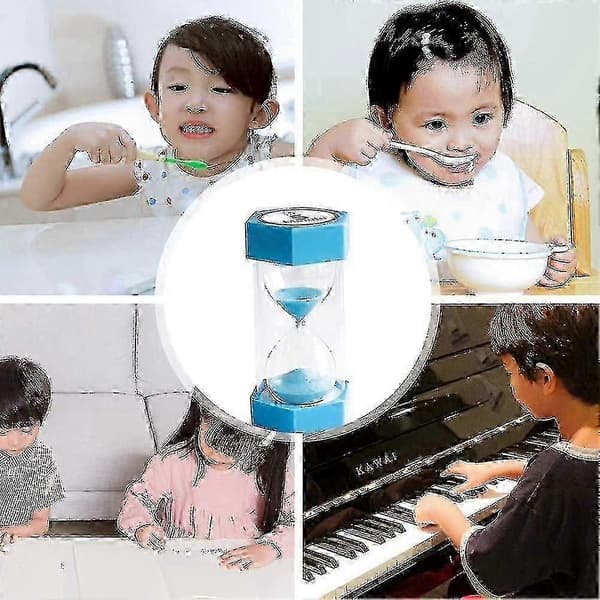 Sæt med 5 timeglas til børn, timeglasfunktion, køkkenur, køkkentimer med timeglas, 3, 5, 10 og 30 minutter -LL