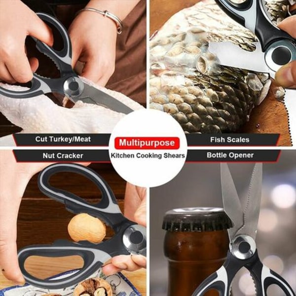 Multifunction Kitchen Scissors for Cutting Chicken Poultry Fish Meat, 5 Blade Cutting Scissors Herb Scissors with Cleani