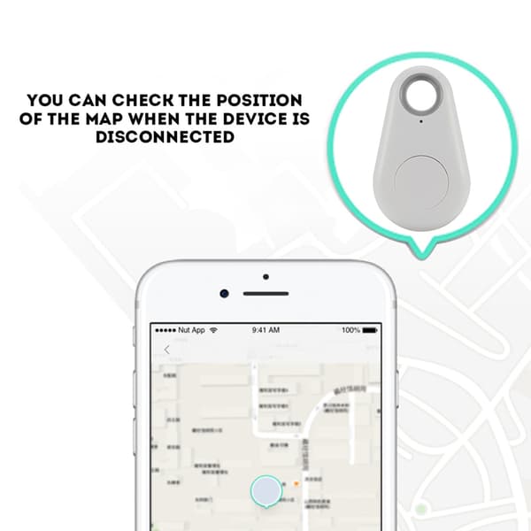 Smart Mini Bluetooth Tracker til Taske, Pung, Nøgle og Kæledyr - Anti-Tabt Lokalisator Alarm