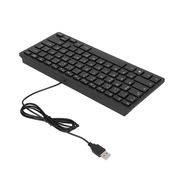 78 Tasters Ultratyndt Kablet Mini USB Tysksproget Tastatur til Stationær Computer