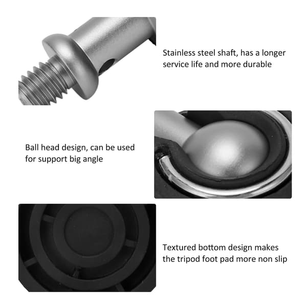 Skridsikker stativfod af rustfrit stål - 3/8 tommer, 50 mm diameter