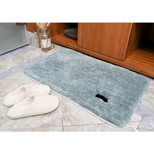 Tykke gulvmåtter, husholdningsabsorberende måtter til badeværelser, skridsikre måtter (grå tykkelse 3cm, 50cm×80cm),