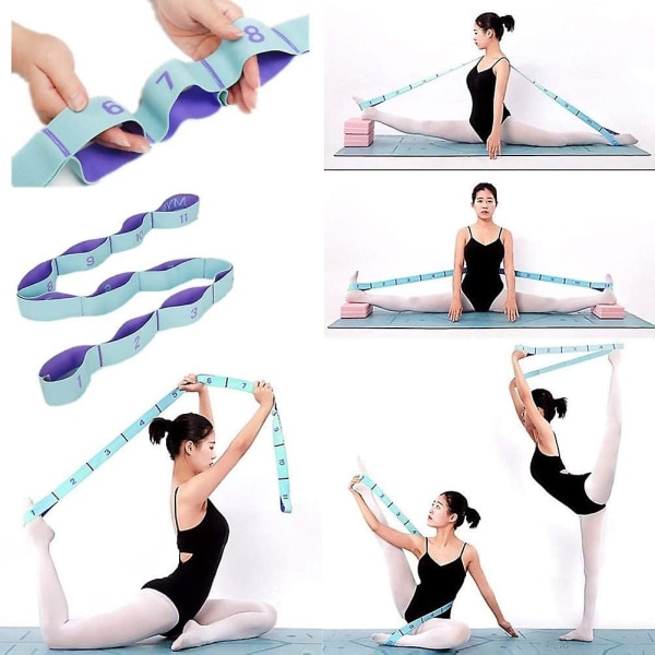 Stretching-remmar Hamstring-bårenhet Elastiskt träningsband Yogamatta Bärremmar Benträningsutrustning Stretchrem med öglor Fo