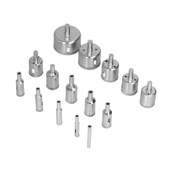 15 stk/sæt 6-50 mm diamantborebitssæt keramisk marmorhulsåbner til glas, træ, murstenstank