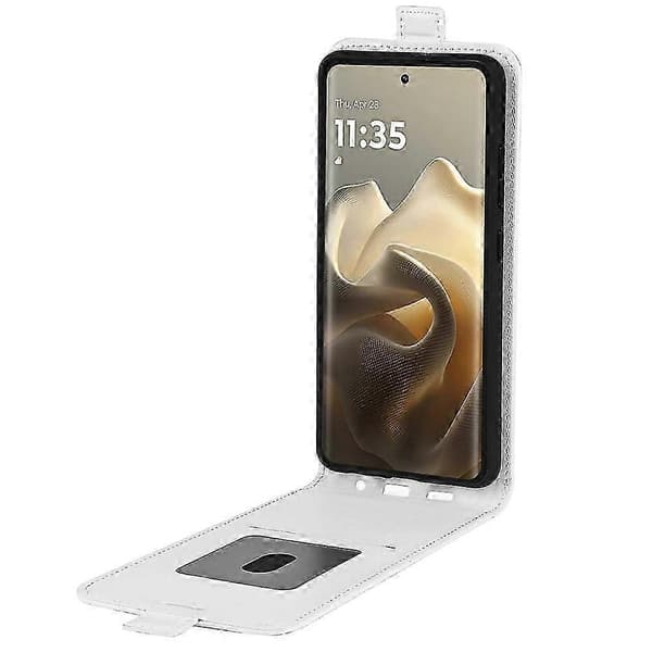 Compatible Case for Motorola Edge 60 Pro 5G with Card Slots Vertical Flip Leather Case White