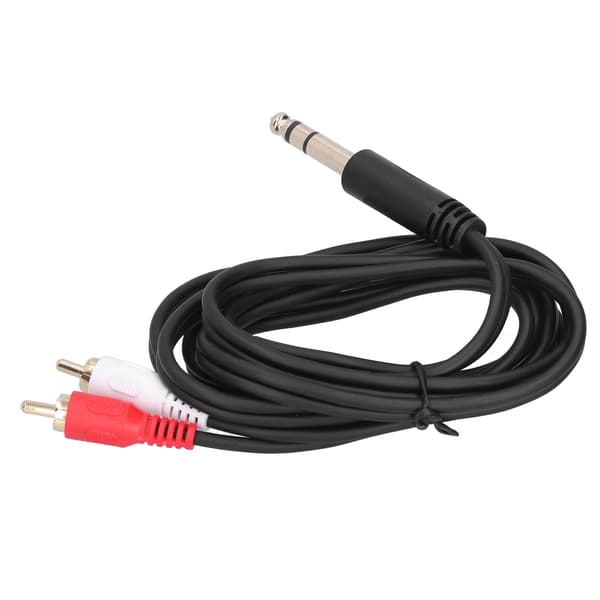6,35 mm til Dobbelt RCA Stereo Han Audio Y Splitter Kabel