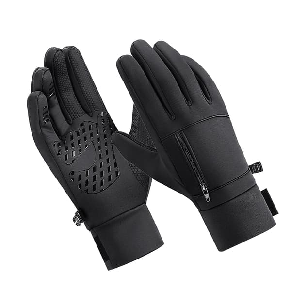 Vindtætte Vinterhandsker med Touch Screen til Løb Vandring Sort Split Finger Varm Polyester