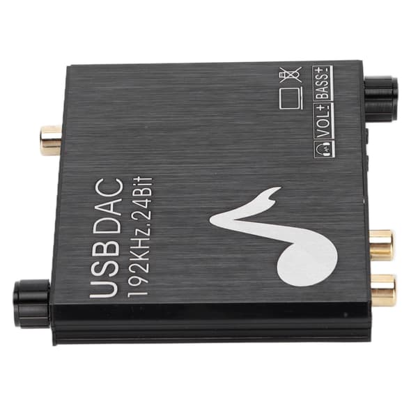 24 Bit 192kHz Digital til Analog Audio Converter Stereo RCA Adapter med Volum Basskontroll