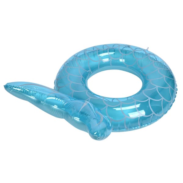 Blå Fishtail Oppustelig Badering Pool Float til Voksen Strandferie