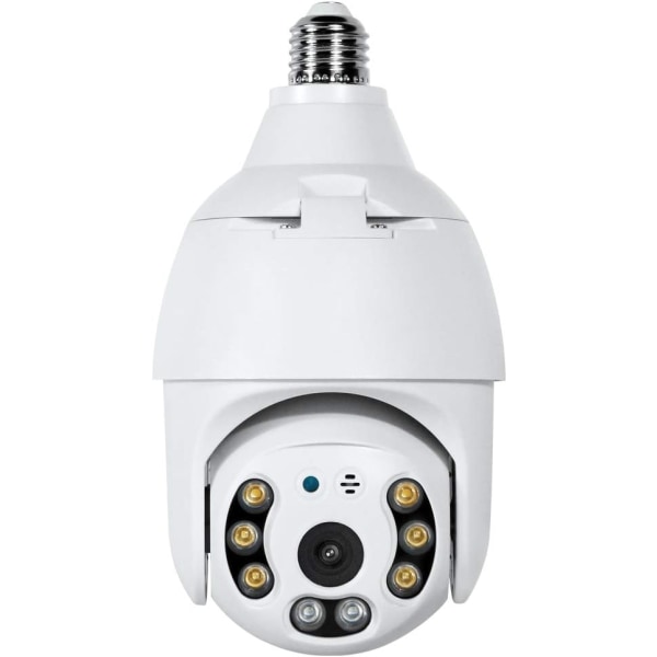 3,0 MP trådløs PTZ-sikkerhedskamera med E27-lampekontakt, automatisk bevægelsesspårning, tvåvägsljud, mörkerseende white